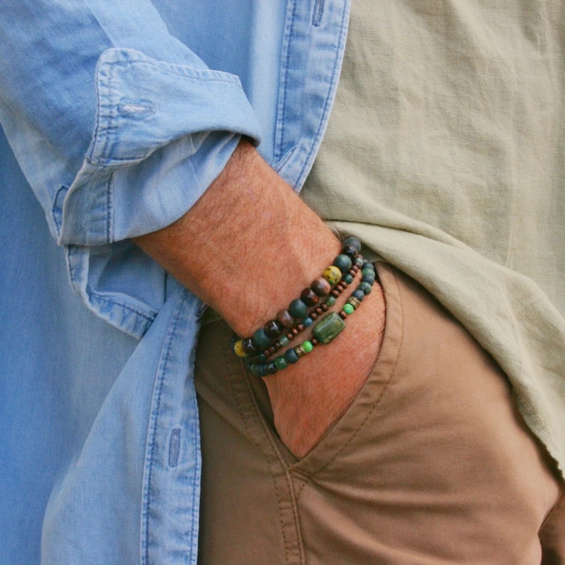 Men's beaded bracelets