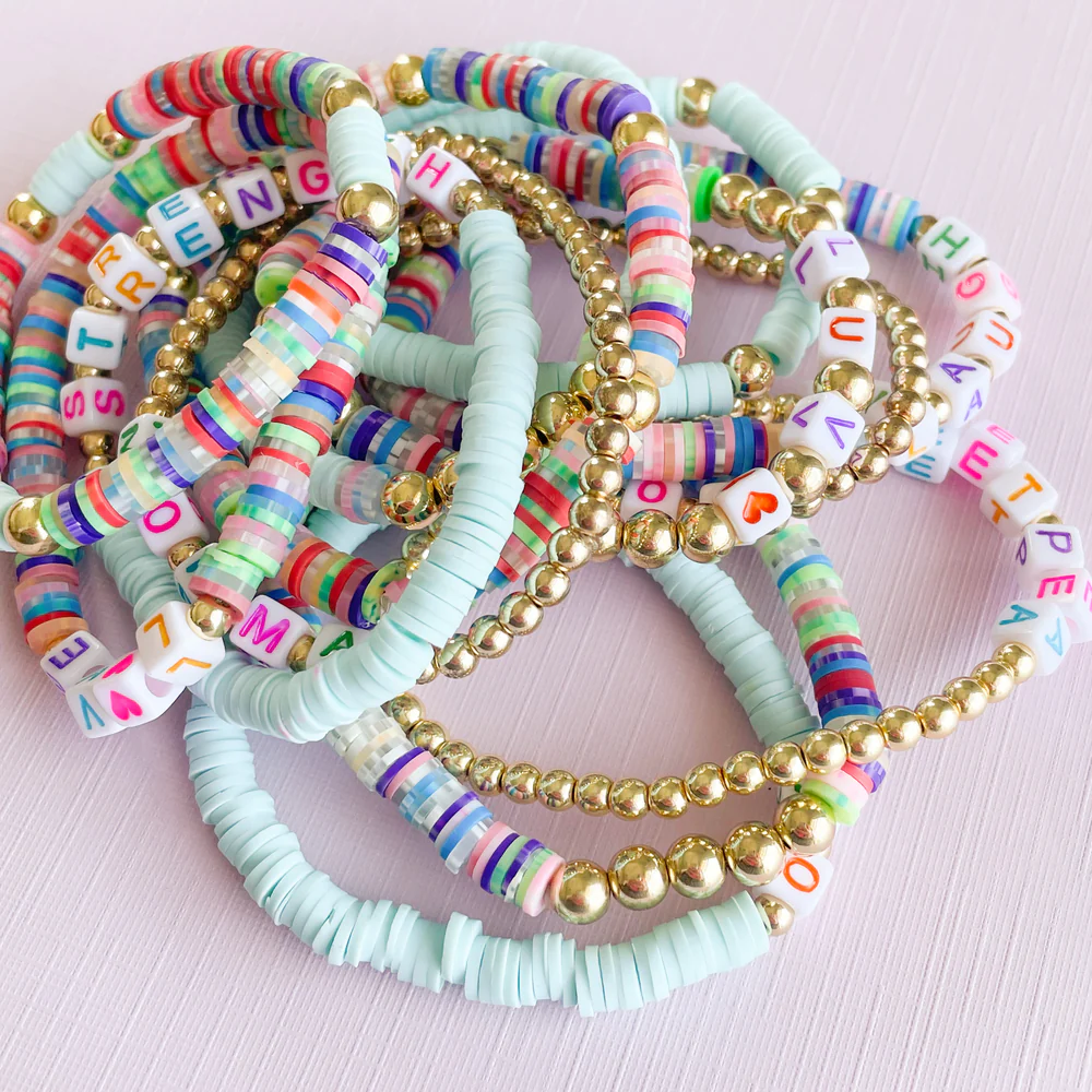 making bracelets with beads