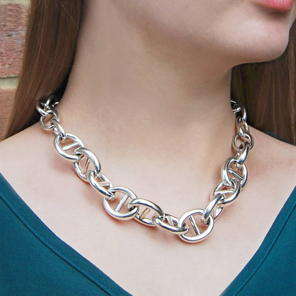 silver chunky jewelry