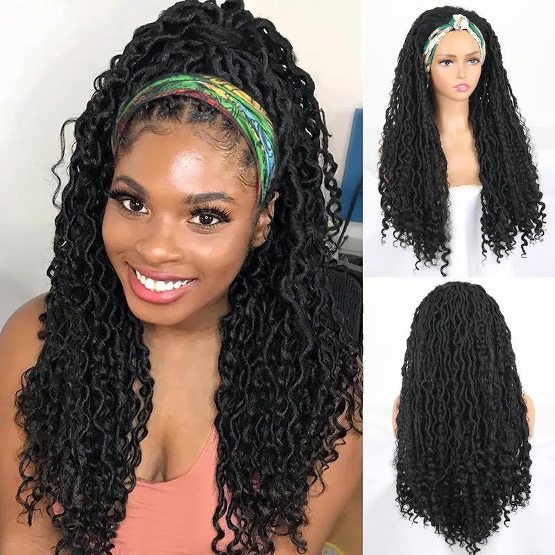 faux locs headband wig